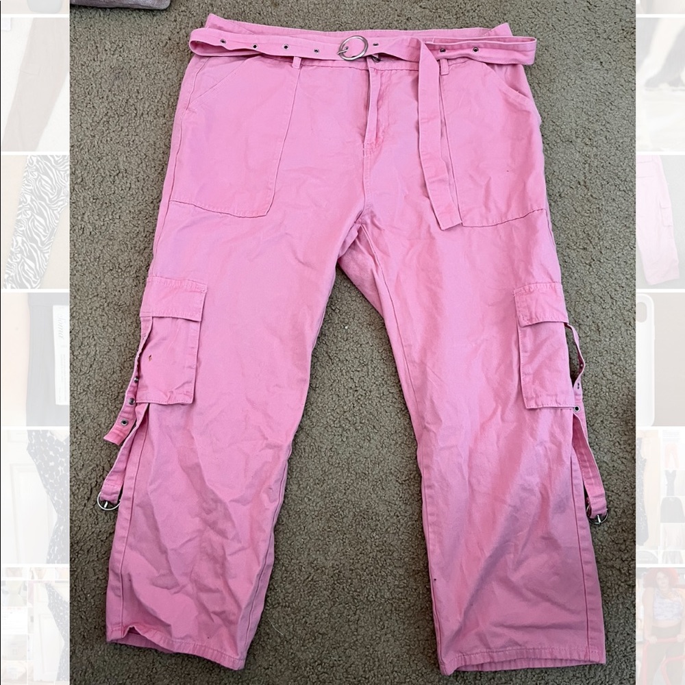 Pink cargo pants
